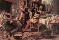 Paysans par l’âtre peintre d’histoire hollandais Pieter Aertsen